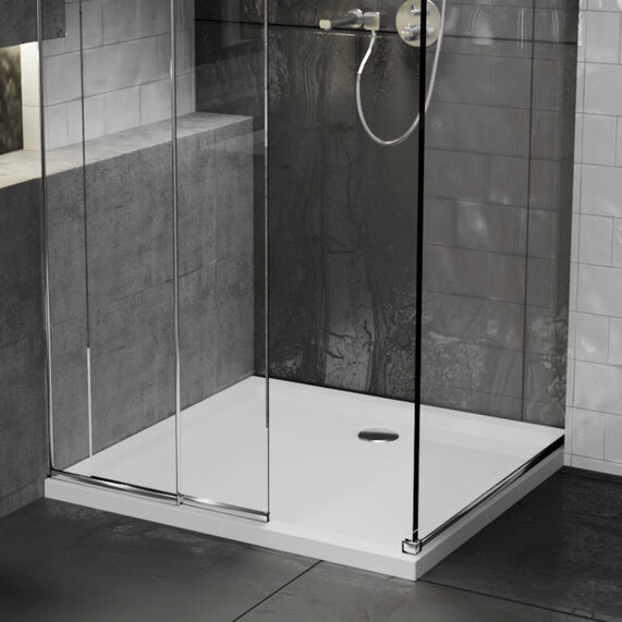 Square Slimline Low Profile Resin Non-slip Shower Tray All Sizes 