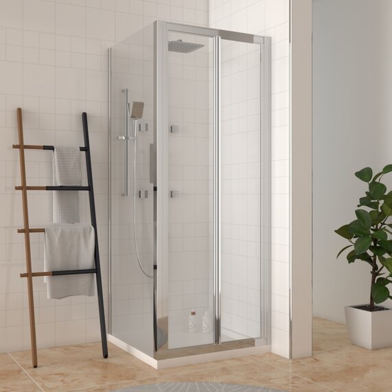 Romano 760 Bi-Folding Shower Door Enclosures x 800 or x 900 Options | Side Panel & Optional Tray