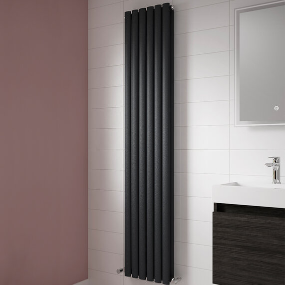 Grey Revive Double Panel Vertical Radiator