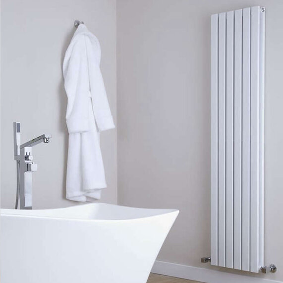 White Sloane Double Panel Vertical Radiator
