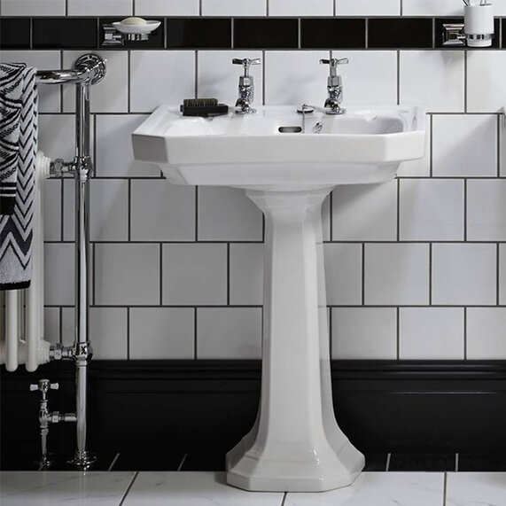 Granley Deco 55cm Basin 2Th and Pedestal