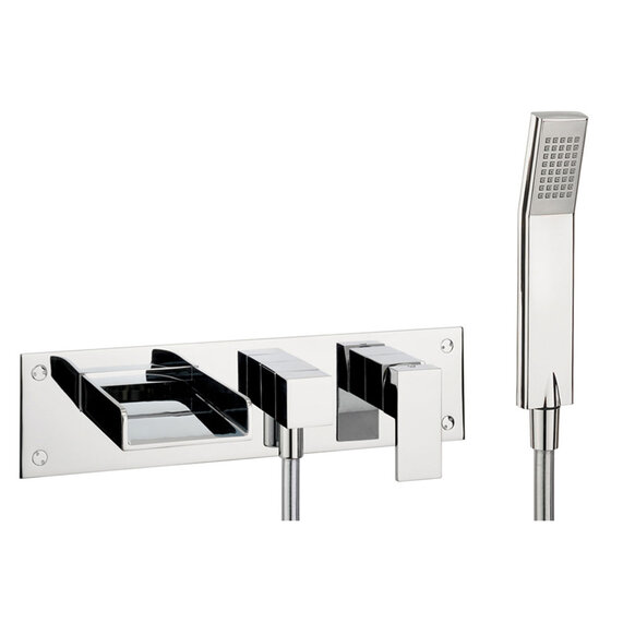 Water Square Bath Shower Mixer with Kit Wall Mounted