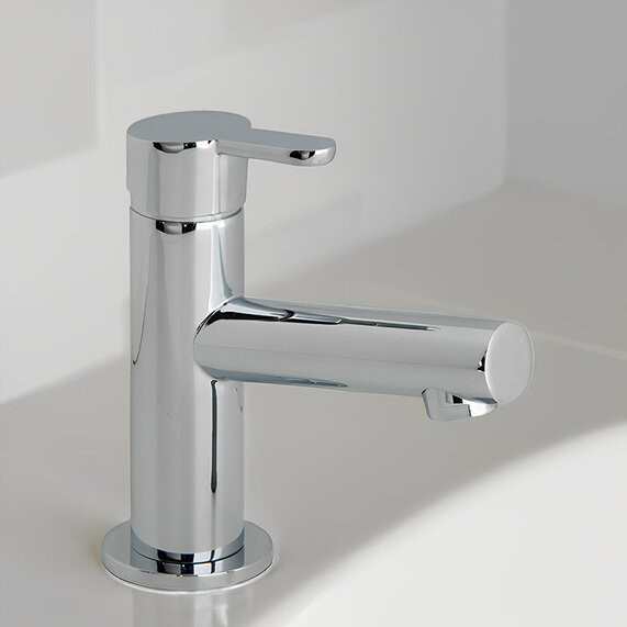 Sense Mini Mono Basin Mixer, Single Lever, Deck Mounted, Smooth Bodied, Waste Optional