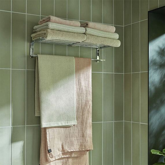 Towel Shelf with Towel Rail 550mm (22) Wall Mounted