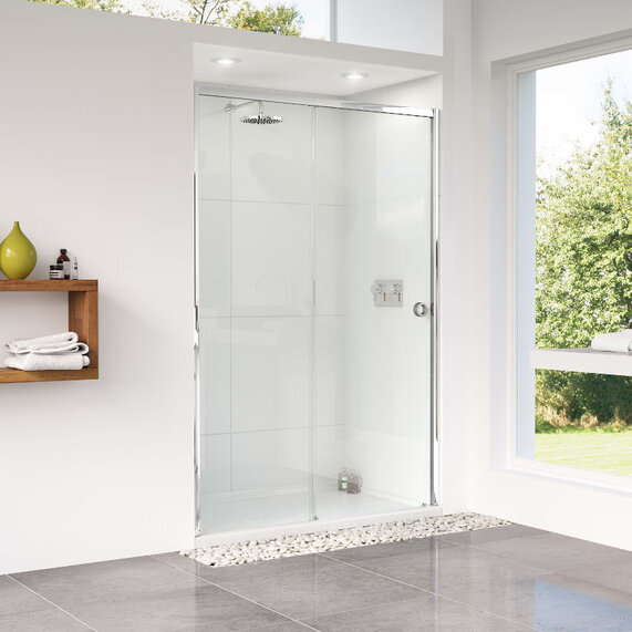 (1200mm x 900mm) - Sliding 8mm Shower Door for Recess Enclosure with Slimline Tray - Matki Radiance