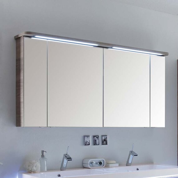 Balto 1500 Mirror Medicine Cabinet 4 Door Including Light Canopy and Shaver Socket
