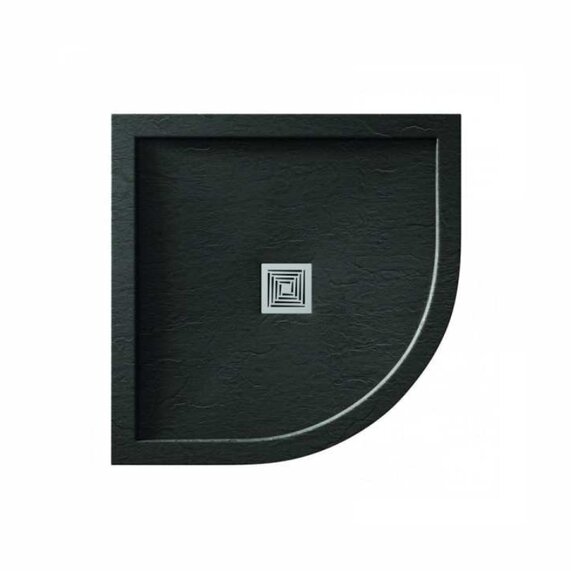 Black 800 Quadrant Shower Tray with Optional Chrome 90mm Waste