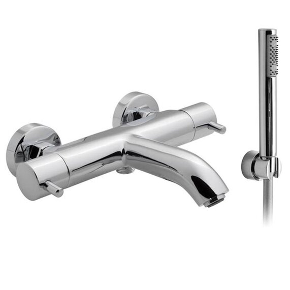 Celsius Exposed Thermostatic Bath Shower Mixer, Wall Mounted