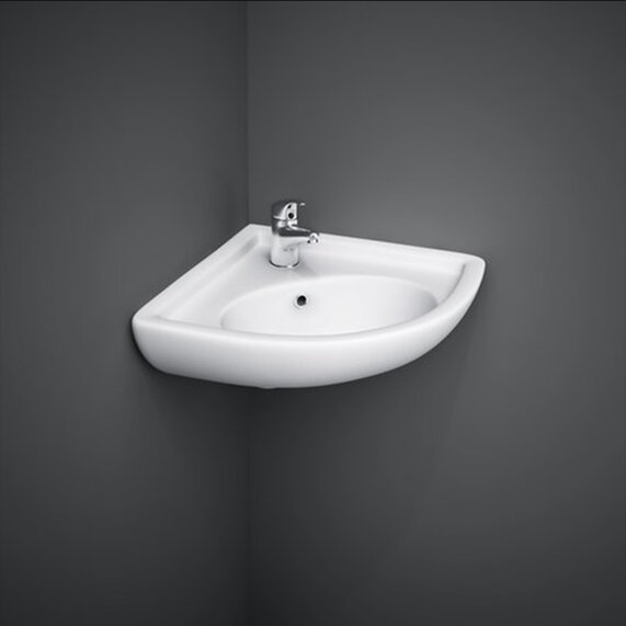 Small White Corner Basin, Wall Hung