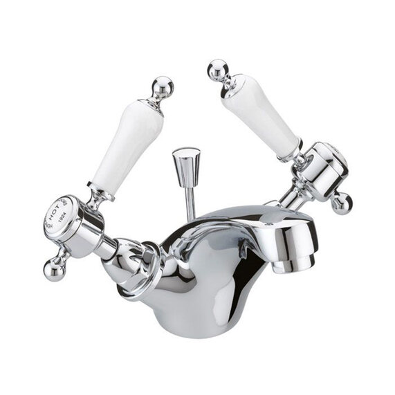Glastonbury 2 Lever Basin Mixer Chrome with Waste