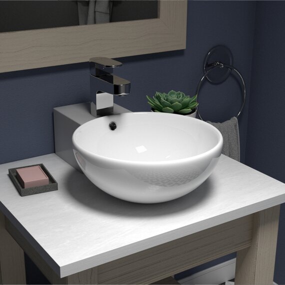 Monaco Cloakroom Countertop Basin With Tap Ledge 
