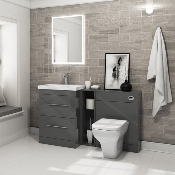Patello 1400 Vanity Furniture Set Grey