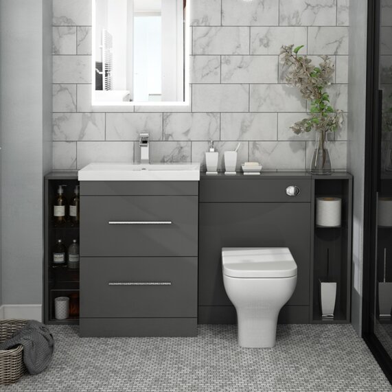 Patello 1600 Fitted Bathroom Furniture Grey