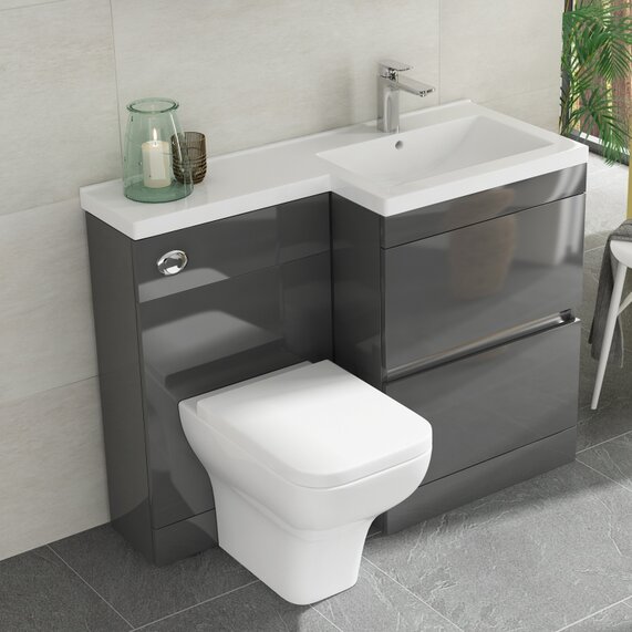 Pemberton 1100 Space Saving Ensuite Sink and Toilet Cabinet