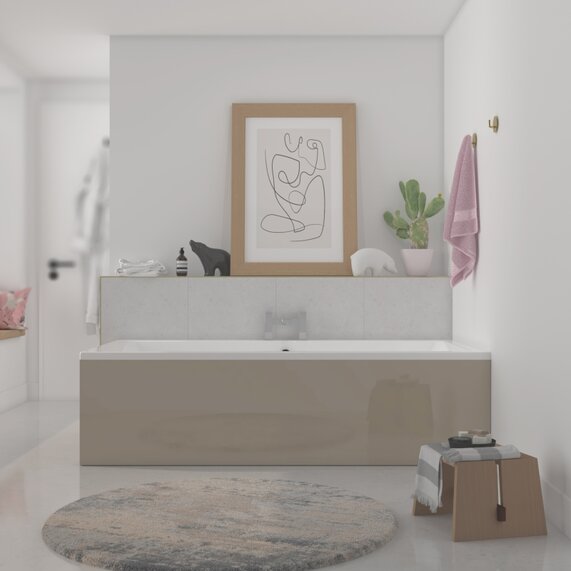 Vernwy 1800 x 800 Double Ended Wide Acrylic White Bath