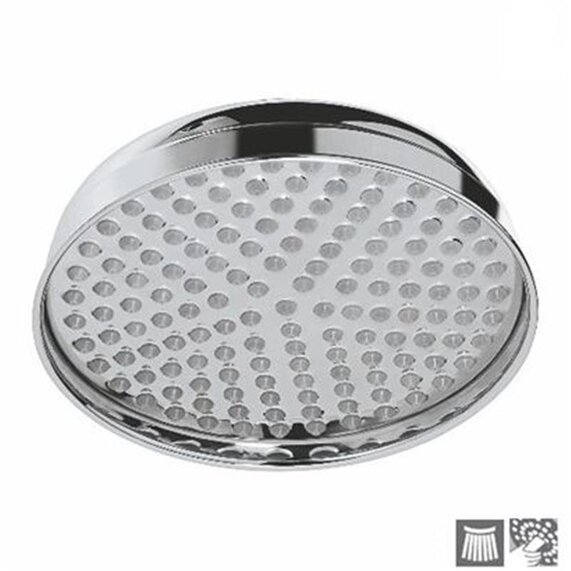Victorian Shower Head Round 200mm Diameter, Brass, Mp 0.5