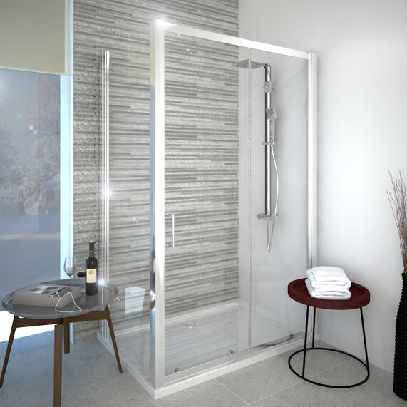 Bentley 1200 Sliding Enclosure with Tray  Shower  Complete 