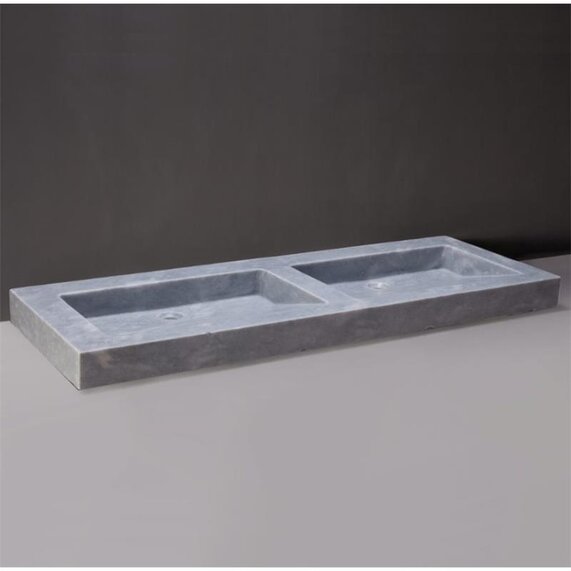 Forzalaqua Palermo Doppio Natural Stone Basin Cloudy Marble