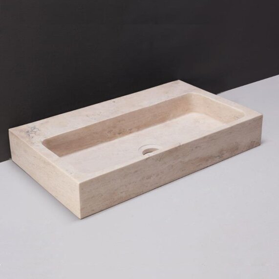 Forzalaqua Taranto Natural Wall Hung Basin Travertine