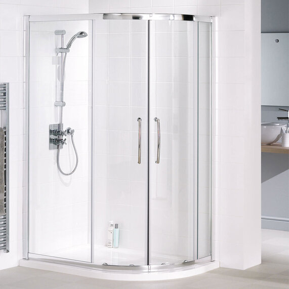 Silver Semi Framed Single Rail Offset Quadrant