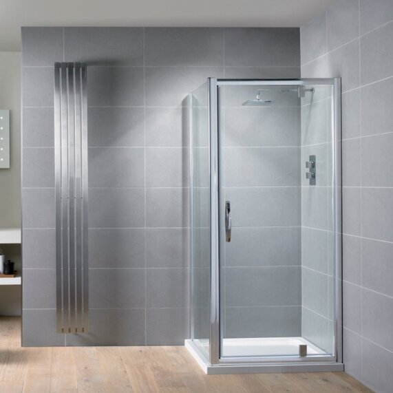 Various Sizes - Pivot Shower Door - Optional Side Panel, 8mm Glass, Easy Clean, Venturi 8