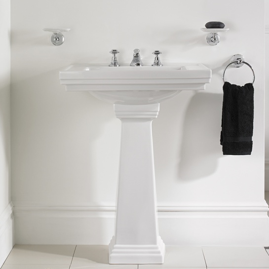 Astoria Deco Large Basin 640mm White And Large Pedestal White Astoria Deco Large Basin 640mm White And Large Pedestal White