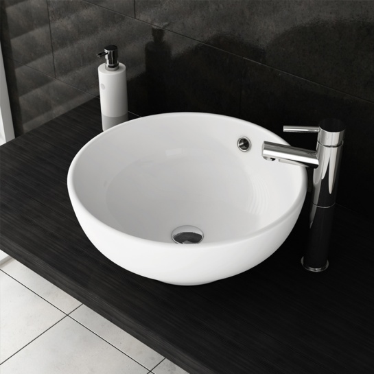 Round 420mm Vessel No Tap Hole Sit-On Wash Basin Round 420mm Vessel No Tap Hole Sit-On Wash Basin