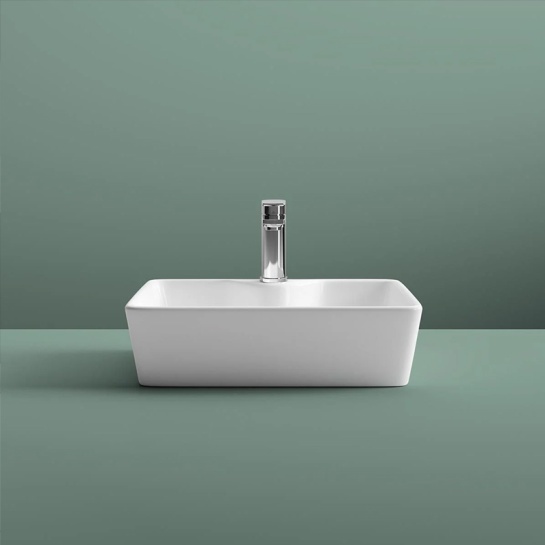 Rectangular 480mm Vessel Surface Mounted Wash Basin 1TH Rectangular 480mm Vessel Surface Mounted Wash Basin 1TH