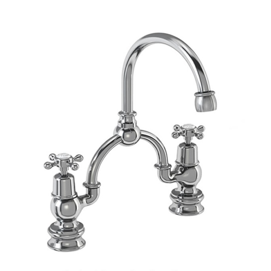 Claremont Two tap hole arch mixer with curved spout (200mm centres) Claremont Two tap hole arch mixer with curved spout (200mm centres)