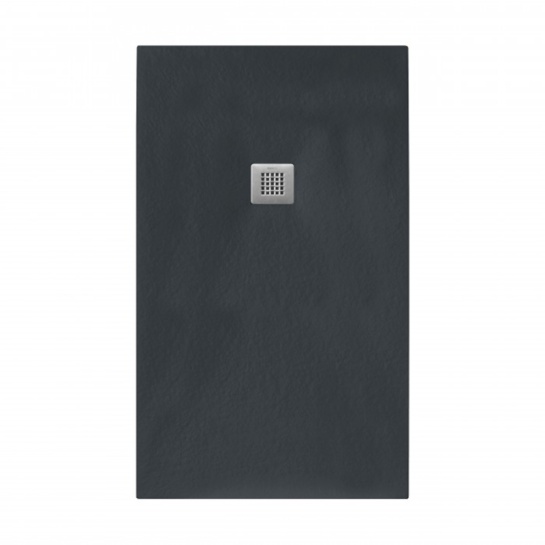 GIORGIO RECTANGLE SHOWER TRAY 1700 BLACK SLATE Top view of Stone Resin Shower Tray in Black