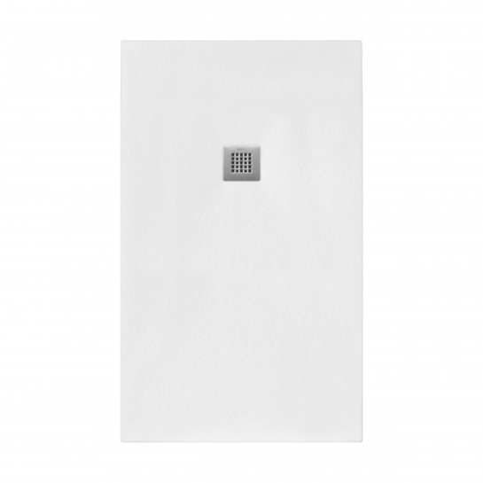 GIORGIO RECTANGLE SHOWER TRAY 2200 WHITE SLATE Top view of Stone Resin Shower Tray in White