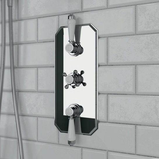 Carmel Traditional Chrome Thermostatic Shower Valve Triple Carmel Traditional Chrome Thermostatic Shower Valve Triple