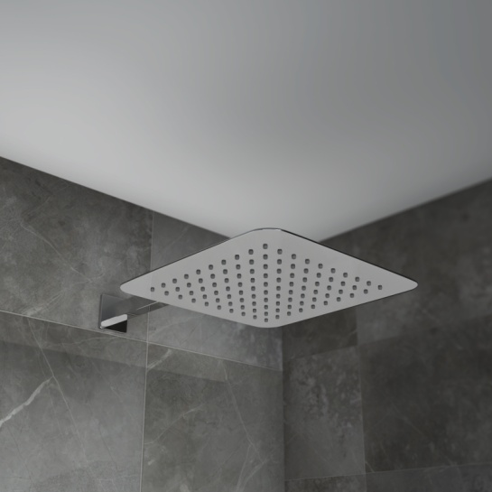 Product image for Ribble Square 250mm Overhead Shower with Wall Arm