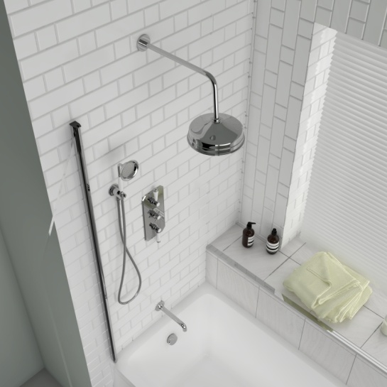 Carmel Traditional 3 Outlet Shower Set Head Handset Bath Spout Carmel Traditional 3 Outlet Shower Set Head Handset Bath Spout
