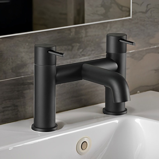 JTP Vos Matt Black Deck Mounted Bath Filler JTP Vos Matt Black Deck Mounted Bath Filler