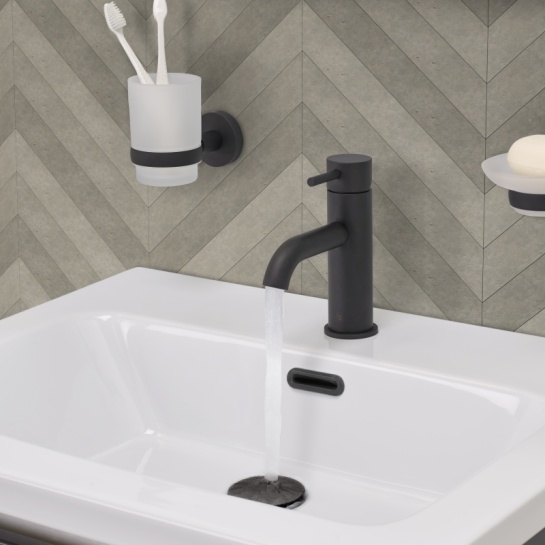 JTP Vos Matt Black Basin Mixer Tap JTP Vos Matt Black Basin Mixer Tap