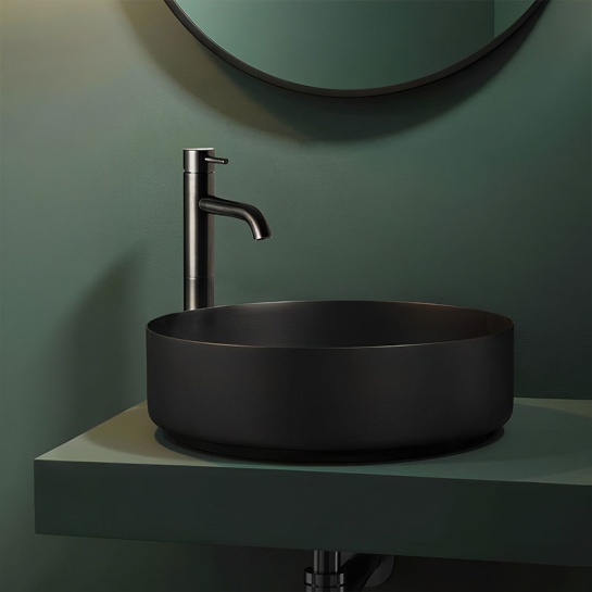 JTP Vos Brushed Black Tall Basin Mixer Tap