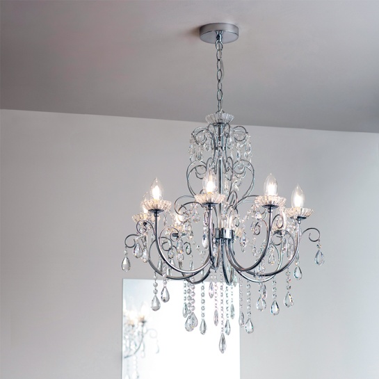 Multi arm glass Pendant Light: 8 Bulb Multi arm glass Pendant Light: 8 Bulb