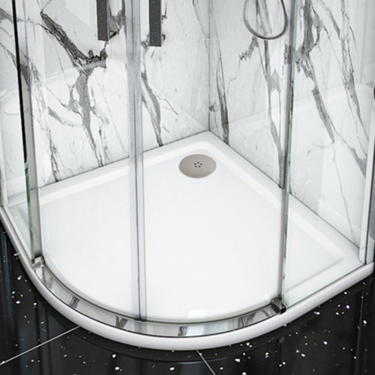 Stone Resin Quadrant Tray 800 x 800 with Optional Chrome Waste Stone Resin Quadrant Tray 800 x 800 with Optional Chrome Waste