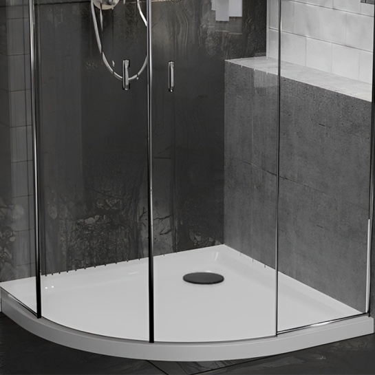 Stone Resin Quadrant Easy Plumb Tray 900 x 900 with Optional Black Waste Stone Resin Quadrant Easy Plumb Tray 900 x 900 with Optional Black Waste