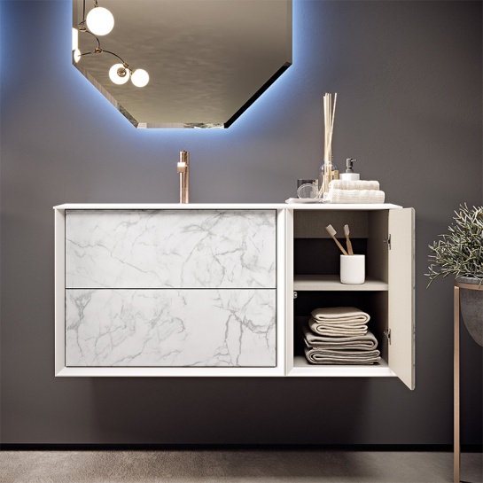 baden haus bellagio 1060 white stone vanity unit (left hand basin) baden haus bellagio 1060 white stone vanity unit (left hand basin)