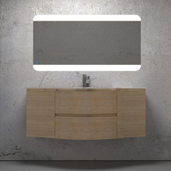 baden haus vague 1400 tobacco oak vanity unit: central basin, handleless baden haus vague 1400 tobacco oak vanity unit: central basin, handleless