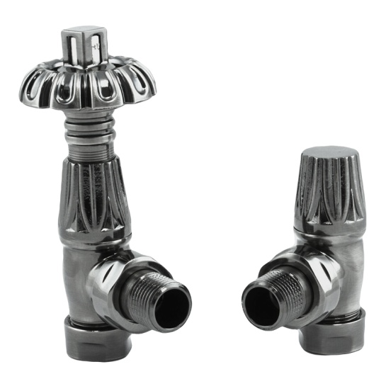 westminster thermostatic radiator valve, black nickel, angled westminster thermostatic radiator valve, black nickel, angled