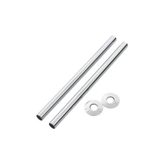 Chrome 15mm Pipe and Rossettes Chrome 15mm Pipe and Rossettes