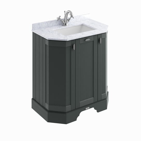 BC Designs victrion 750 dark lead vanity unit with marble top BC Designs victrion 750 dark lead vanity unit with marble top