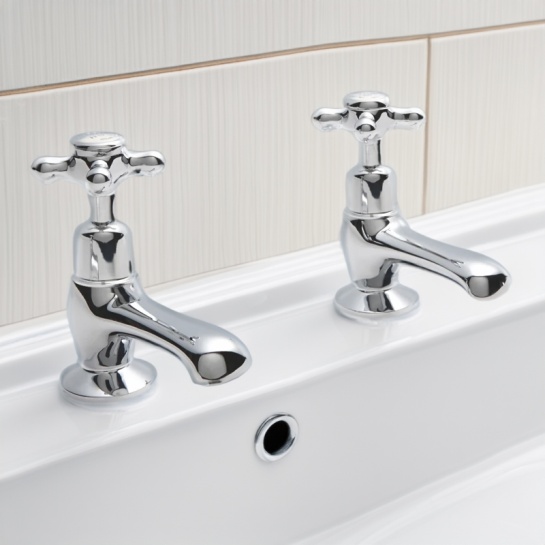 BC Designs victrion chrome crosshead basin pillar taps BC Designs victrion chrome crosshead basin pillar taps