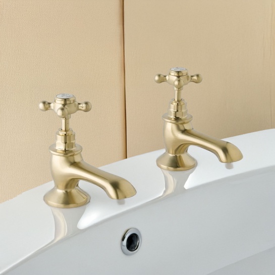 BC Designs victrion gold crosshead bath pillar taps BC Designs victrion gold crosshead bath pillar taps
