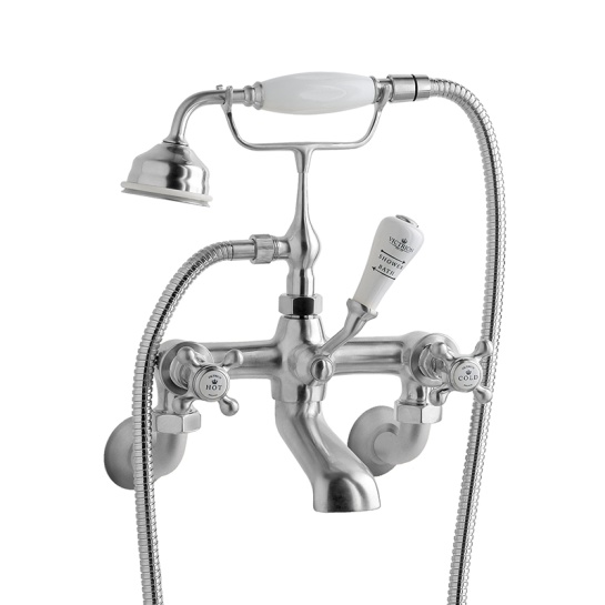 BC Designs victrion brushed chrome crosshead wall mounted bath shower mixer tap BC Designs victrion brushed chrome crosshead wall mounted bath shower mixer tap