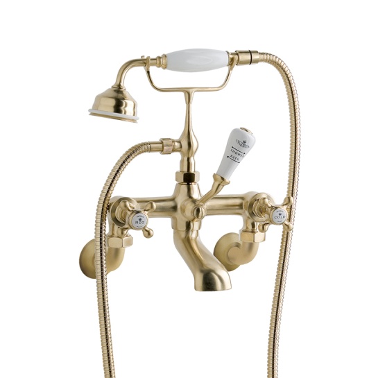 BC Designs victrion gold crosshead wall mounted bath shower mixer tap BC Designs victrion gold crosshead wall mounted bath shower mixer tap