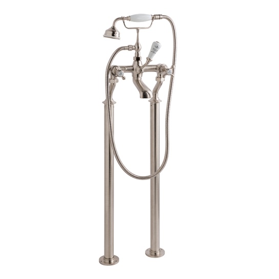BC Designs victrion brushed nickel crosshead deck mounted bath shower mixer tap BC Designs victrion brushed nickel crosshead deck mounted bath shower mixer tap